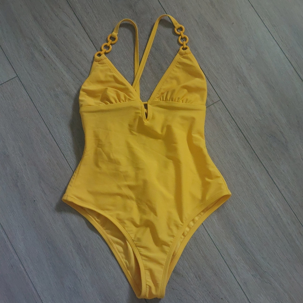 Yellow One Piece Swimsuit Small